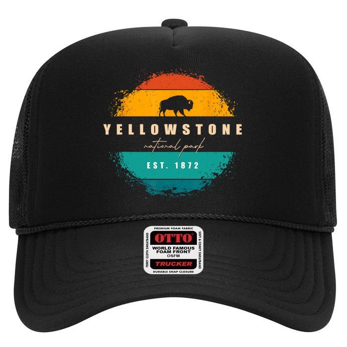 Yellowstone National Park High Crown Mesh Back Trucker Hat