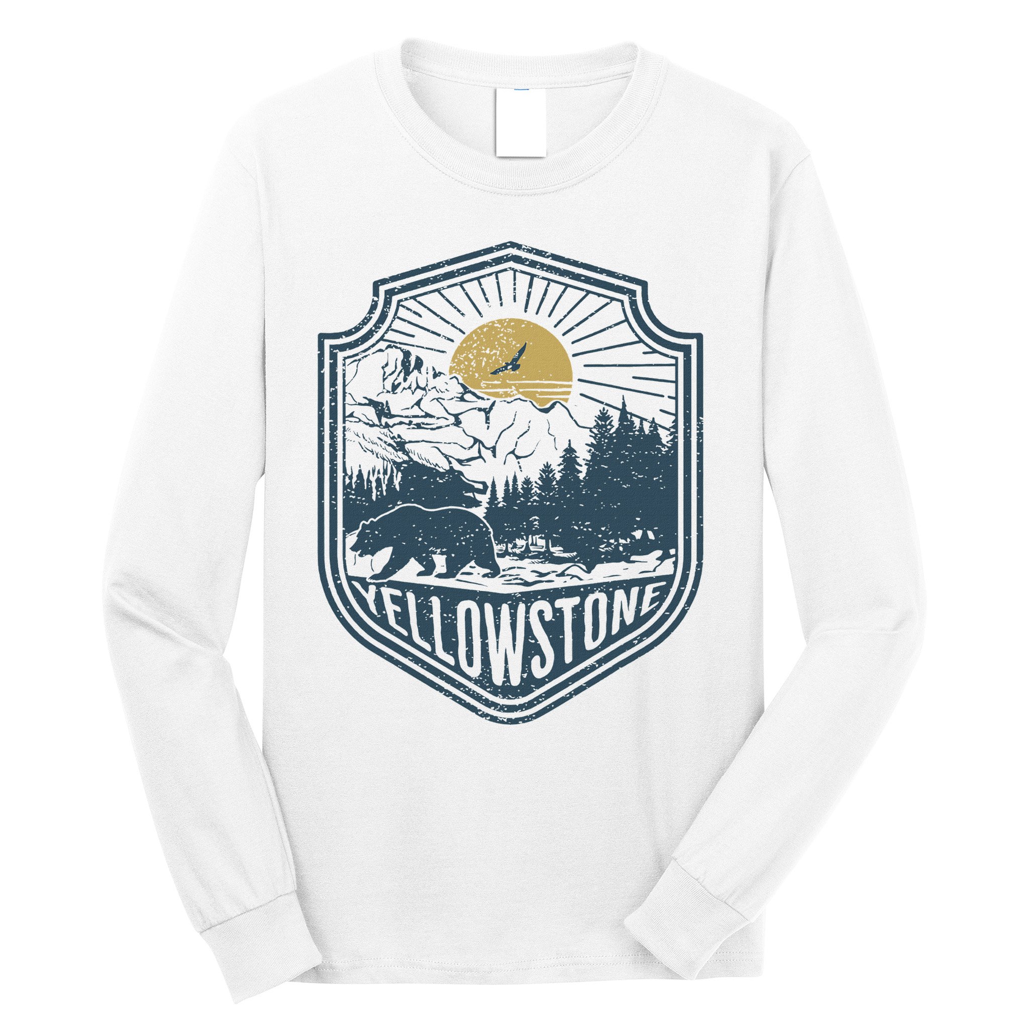 Yellowstone National Park Bear Nature Hiking Outdoors Long Sleeve Shirt