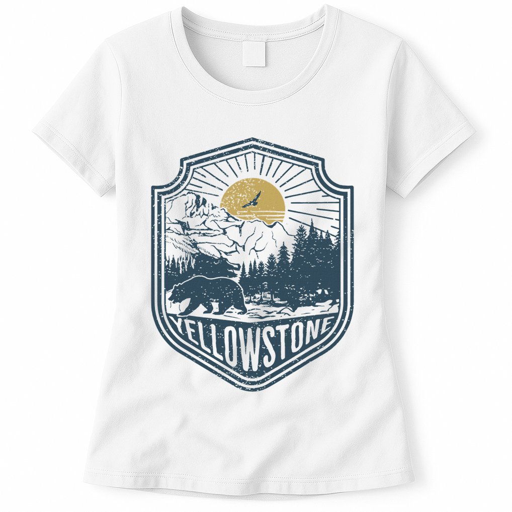 Yellowstone National Park Bear Nature Hiking Outdoors Womens T-Shirt
