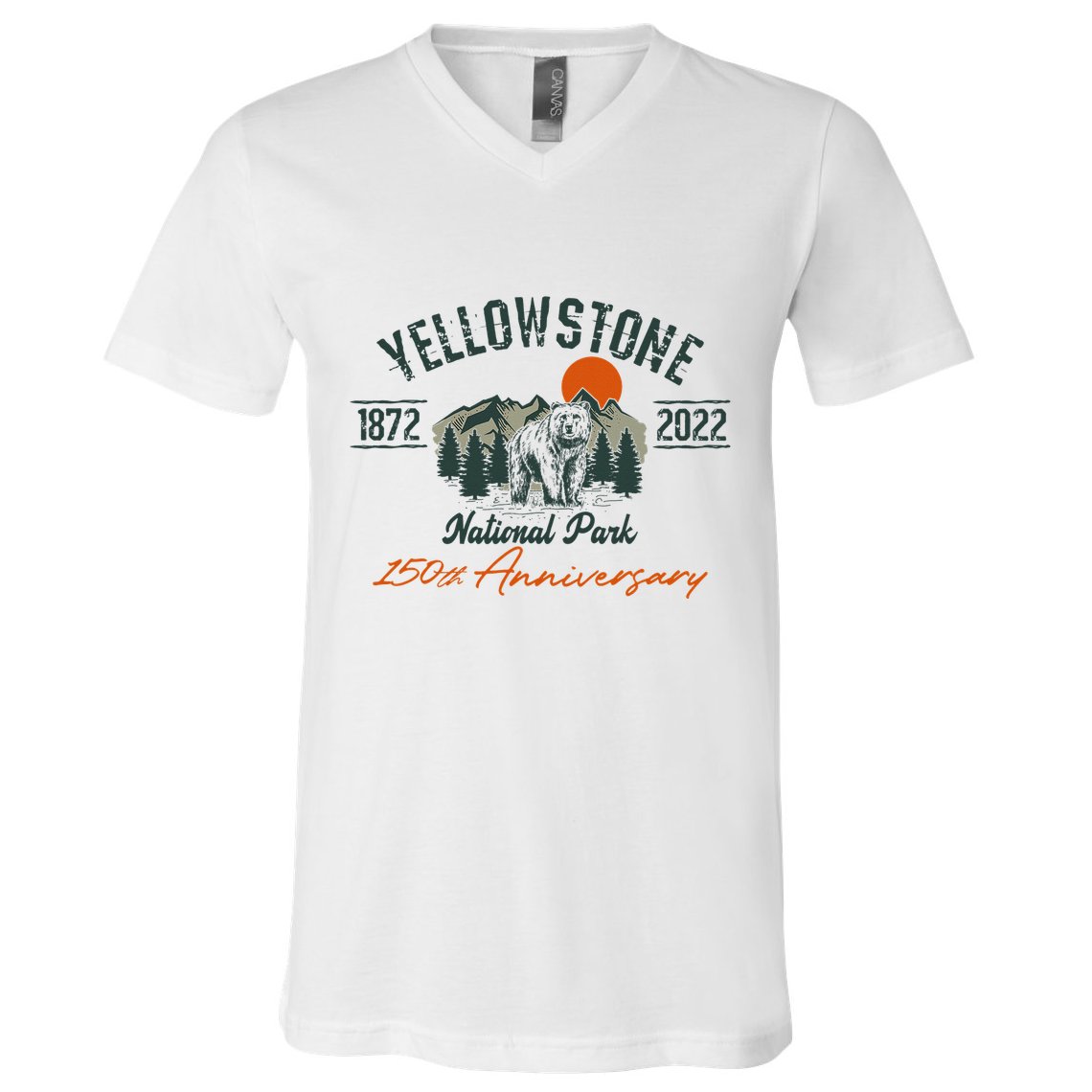 Yellowstone National Park 150th Anniversary Memorabilia V-Neck T-Shirt