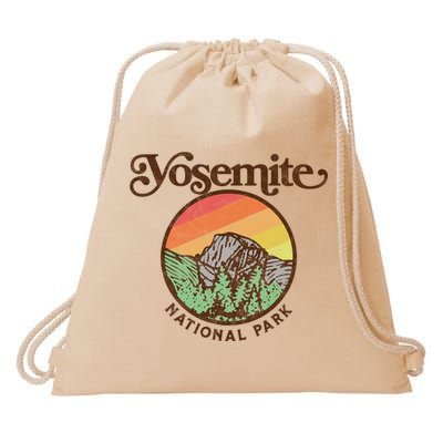Yosemite National Park Retro 60s Half Dome Graphic Great Gift Drawstring Bag