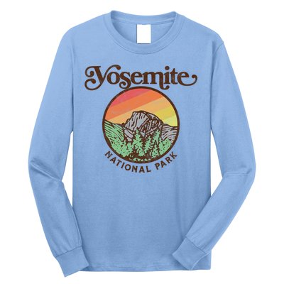 Yosemite National Park Retro 60s Half Dome Graphic Great Gift Long Sleeve Shirt