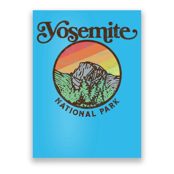 Yosemite National Park Retro 60s Half Dome Graphic Great Gift Poster