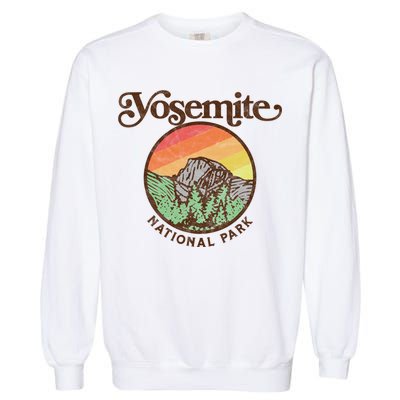 Yosemite National Park Retro 60s Half Dome Graphic Great Gift Garment-Dyed Sweatshirt