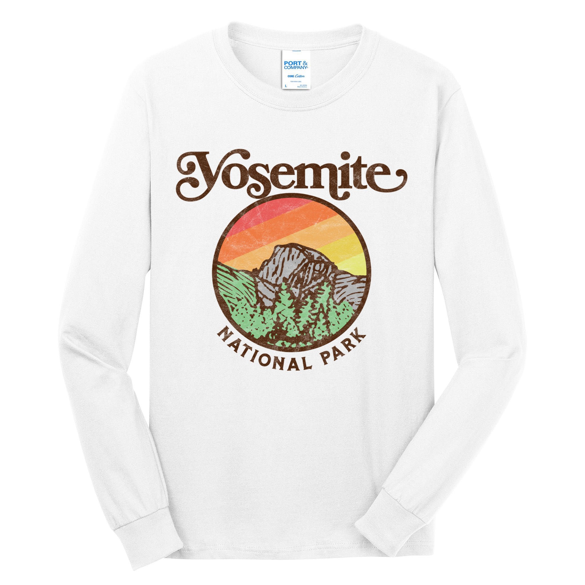 Yosemite National Park Retro 60s Half Dome Graphic Great Gift Tall Long Sleeve T-Shirt