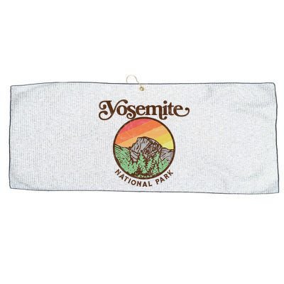 Yosemite National Park Retro 60s Half Dome Graphic Great Gift Large Microfiber Waffle Golf Towel