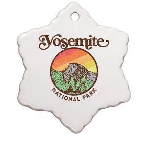 Yosemite National Park Retro 60s Half Dome Graphic Great Gift Ceramic Star Ornament