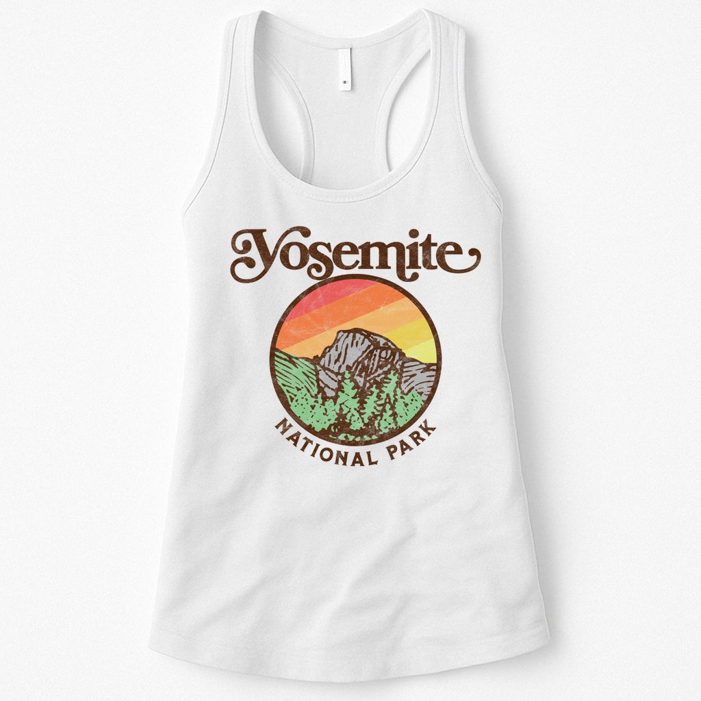 Yosemite National Park Retro 60s Half Dome Graphic Great Gift Womens Tank Top