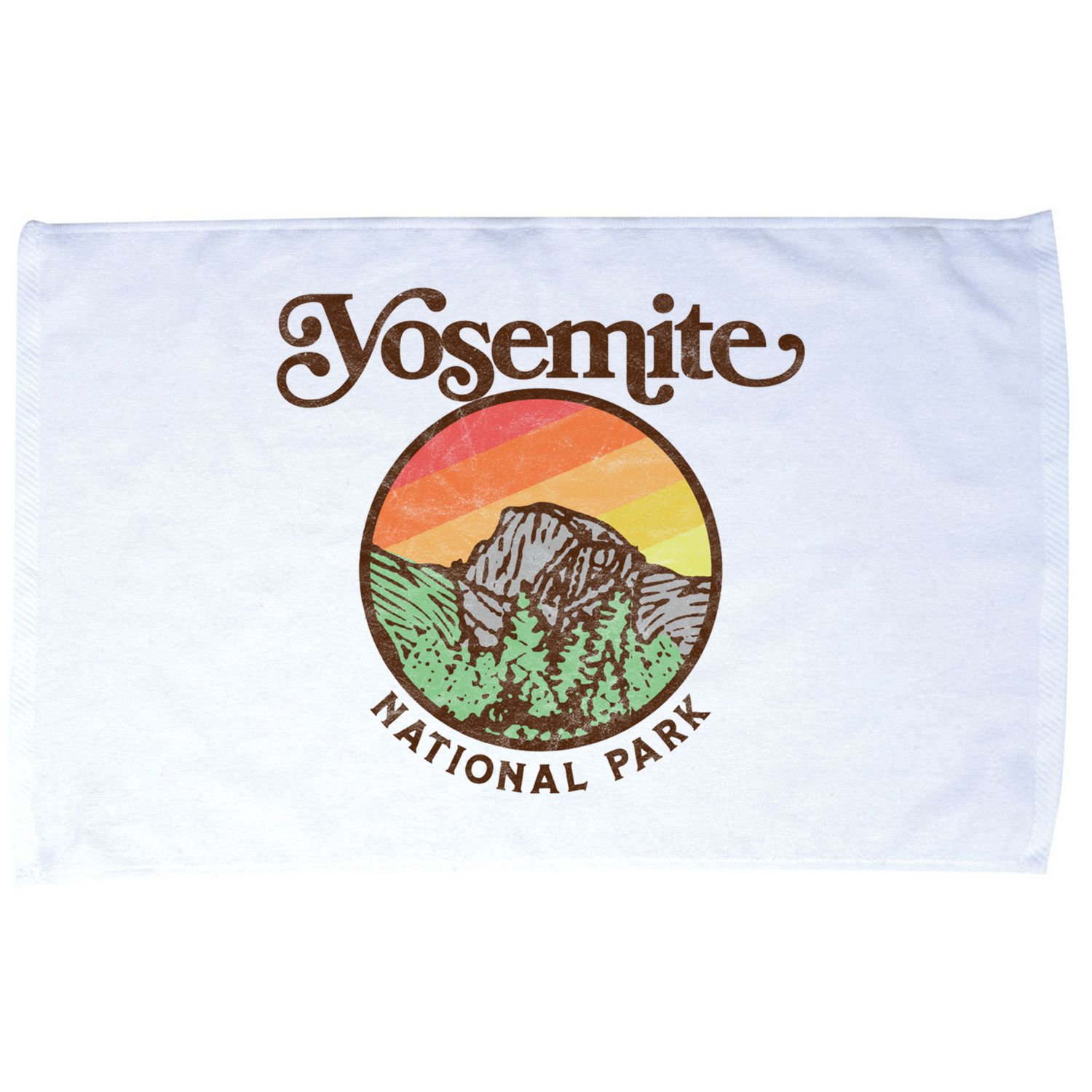 Yosemite National Park Retro 60s Half Dome Graphic Great Gift Microfiber Hand Towel