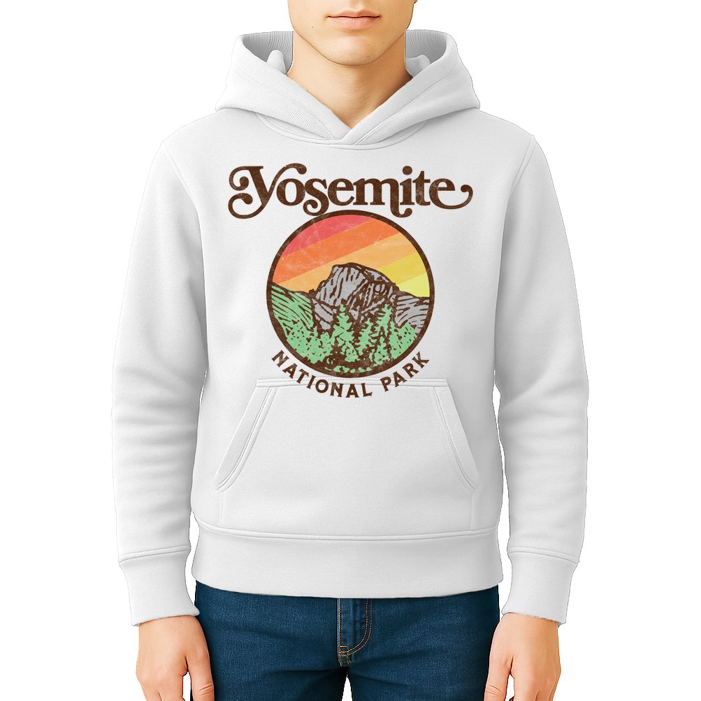 Yosemite National Park Retro 60s Half Dome Graphic Great Gift Kids Hoodie