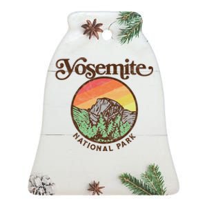 Yosemite National Park Retro 60s Half Dome Graphic Great Gift Ceramic Bell Ornament