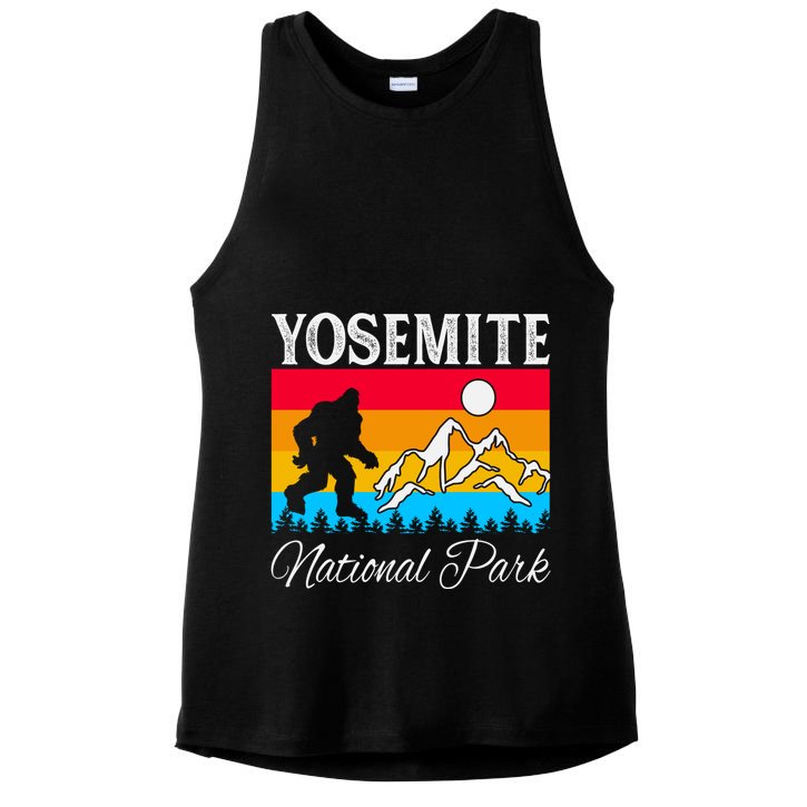 Yosemite National Park Bigfoot Design Ladies PosiCharge Tri-Blend Wicking Tank