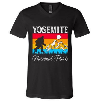Yosemite National Park Bigfoot Design V-Neck T-Shirt
