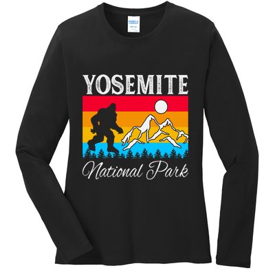 Yosemite National Park Bigfoot Design Ladies Long Sleeve Shirt