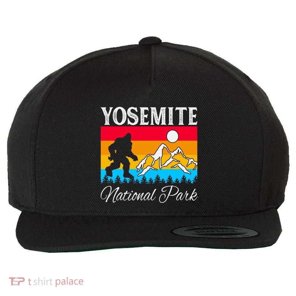 Yosemite National Park Bigfoot Design Wool Snapback Cap