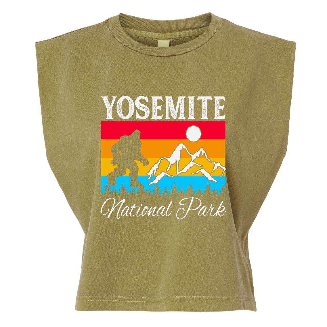 Yosemite National Park Bigfoot Design Garment-Dyed Women's Muscle Tee