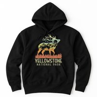 Yellowstone National Park Retro Vintage Mountain Elk Hoodie