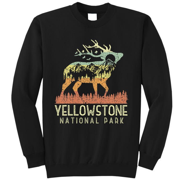 Yellowstone National Park Retro Vintage Mountain Elk Sweatshirt