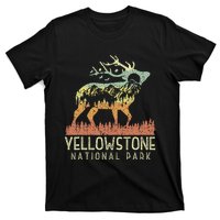 Yellowstone National Park Retro Vintage Mountain Elk T-Shirt