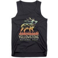 Yellowstone National Park Retro Vintage Mountain Elk Tank Top