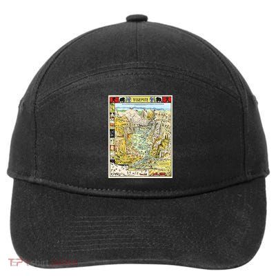 Yosemite National Park 1931 Decorative Pictorial Map 7-Panel Snapback Hat
