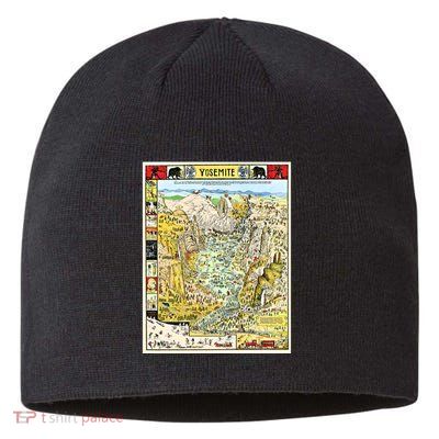 Yosemite National Park 1931 Decorative Pictorial Map Sustainable Beanie