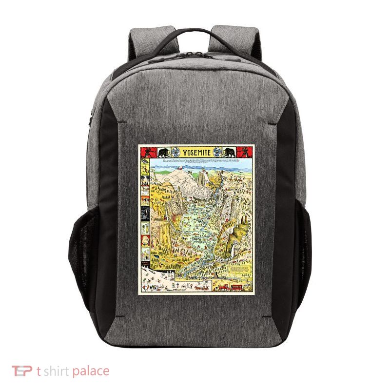 Yosemite National Park 1931 Decorative Pictorial Map Vector Backpack