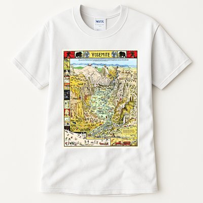 Yosemite National Park 1931 Decorative Pictorial Map Tall T-Shirt