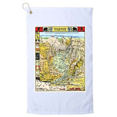 Yosemite National Park 1931 Decorative Pictorial Map Golf Towel