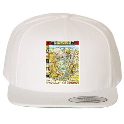 Yosemite National Park 1931 Decorative Pictorial Map Wool Snapback Cap