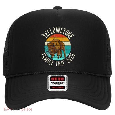 Yellowstone National Park Family Trip 2025 High Crown Mesh Back Trucker Hat