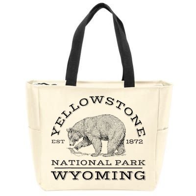 Yellowstone National Park Bear Wyoming Hike Outdoors Zip Tote Bag