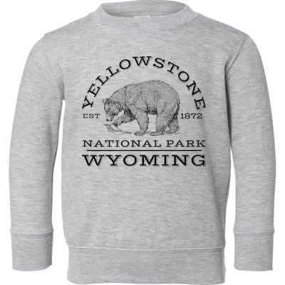 Yellowstone National Park Bear Wyoming Hike Outdoors Toddler Sweatshirt