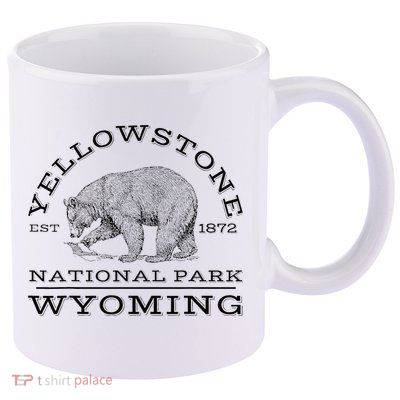 Yellowstone National Park Bear Wyoming Hike Outdoors 11oz C Handle Ceramic Mug