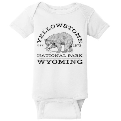 Yellowstone National Park Bear Wyoming Hike Outdoors Baby Bodysuit