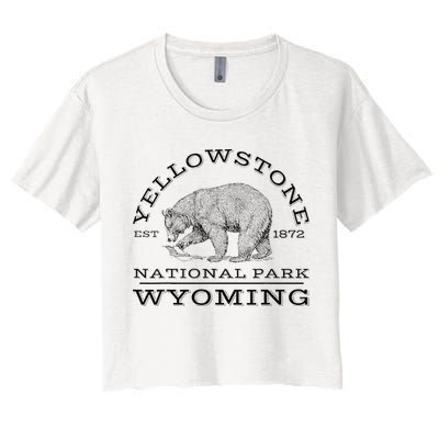 Yellowstone National Park Bear Wyoming Hike Outdoors Crop Top