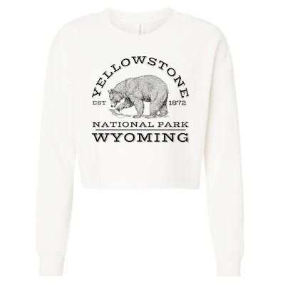 Yellowstone National Park Bear Wyoming Hike Outdoors Cropped Pullover Crew