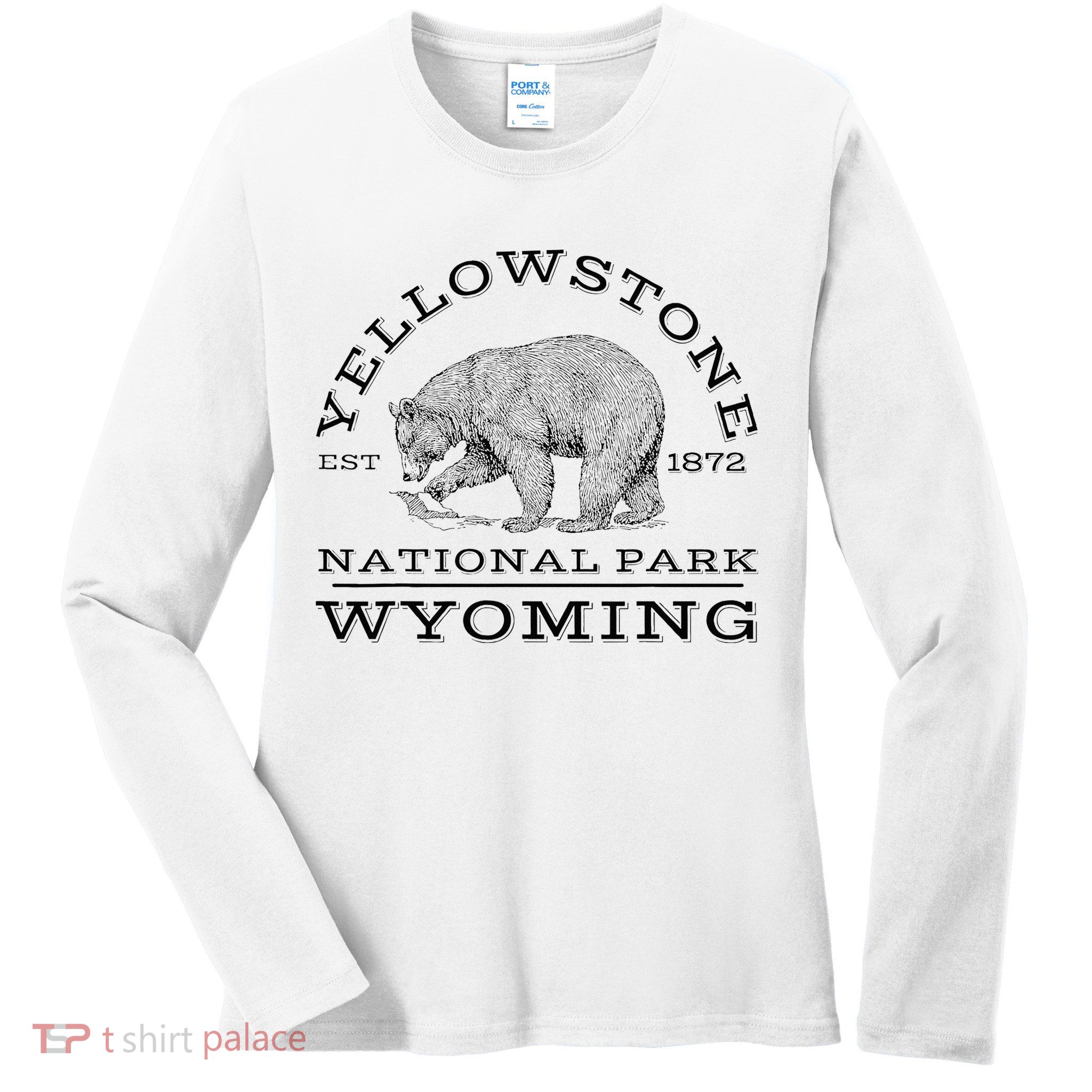 Yellowstone National Park Bear Wyoming Hike Outdoors Ladies Long Sleeve Shirt