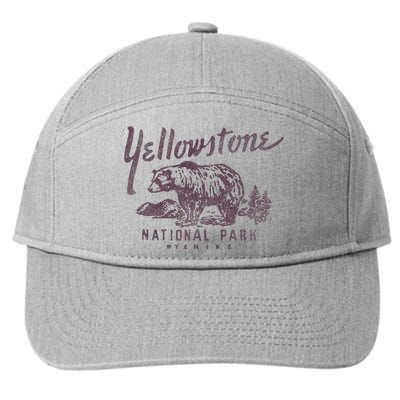 Yellowstone National Park Bear 7-Panel Snapback Hat