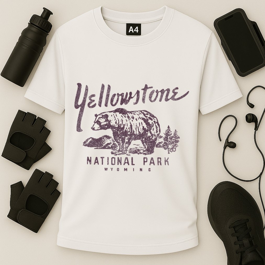 Yellowstone National Park Bear Cooling Performance Crew T-Shirt