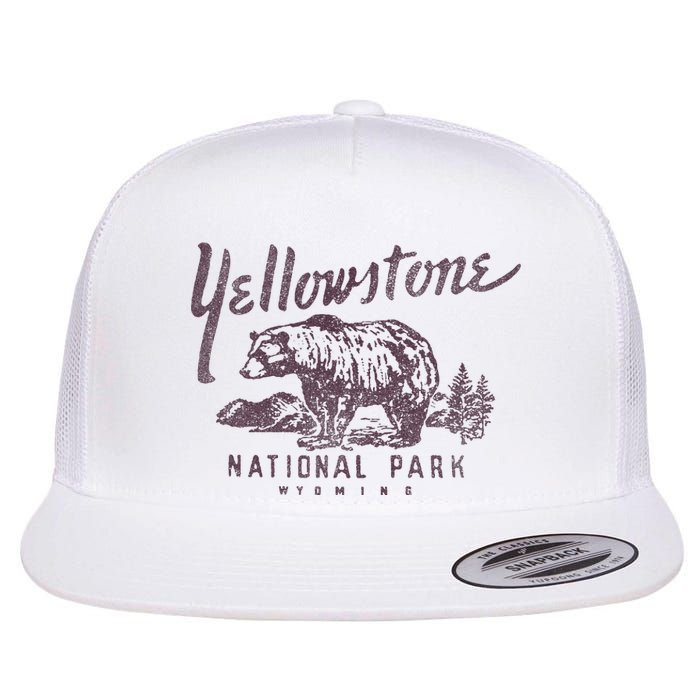 Yellowstone National Park Bear Flat Bill Trucker Hat