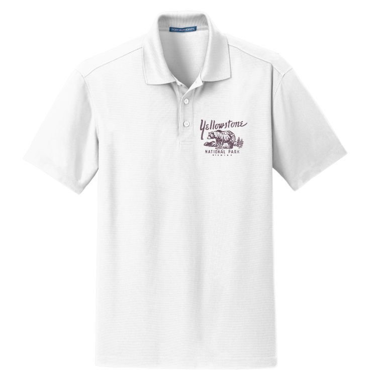 Yellowstone National Park Bear Dry Zone Grid Polo