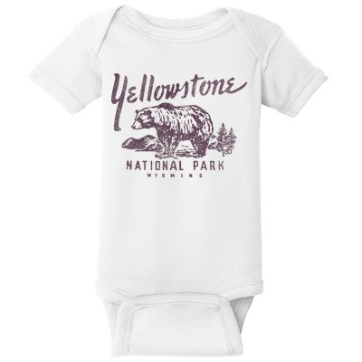 Yellowstone National Park Bear Baby Bodysuit