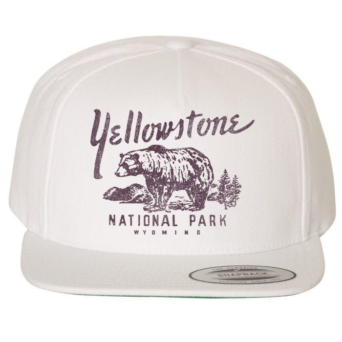 Yellowstone National Park Bear Wool Snapback Cap