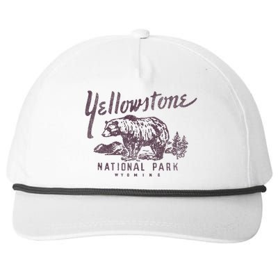 Yellowstone National Park Bear Snapback Five-Panel Rope Hat