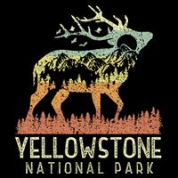 Yellowstone National Park Retro Vintage Mountain Elk Gift Doggie Tank