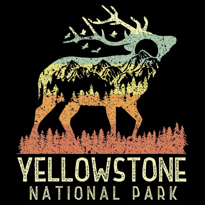 Yellowstone National Park Retro Vintage Mountain Elk Gift Doggie Tank