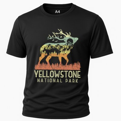 Yellowstone National Park Retro Vintage Mountain Elk Gift Performance Shirt