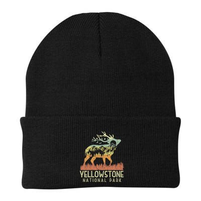 Yellowstone National Park Retro Vintage Mountain Elk Gift Beanie