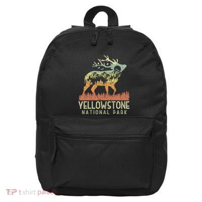 Yellowstone National Park Retro Vintage Mountain Elk Gift 16 in Basic Backpack